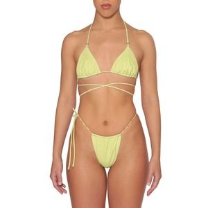 Heart of Sun Swept Away Two Piece Bikini Set Voltage Women's S NWOT